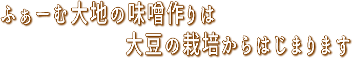 ふぁーむ大地の味噌作りは大豆の栽培からはじまります